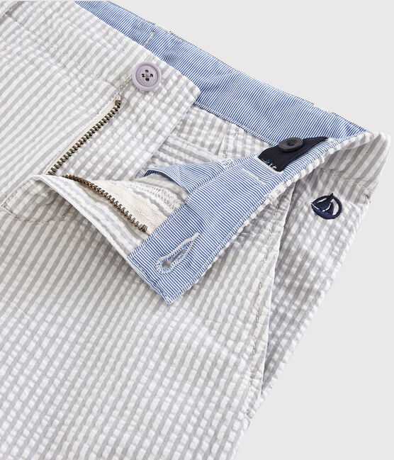 Bermudas de mil rayas de niño gris GRIS/blanco MARSHMALLOW