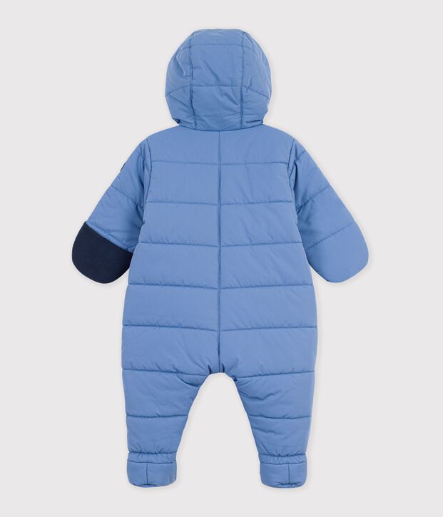 Buzo de poli&eacute;ster liso para beb&eacute; azul