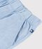Bermudas cortas infantiles de algod&oacute;n liso azul