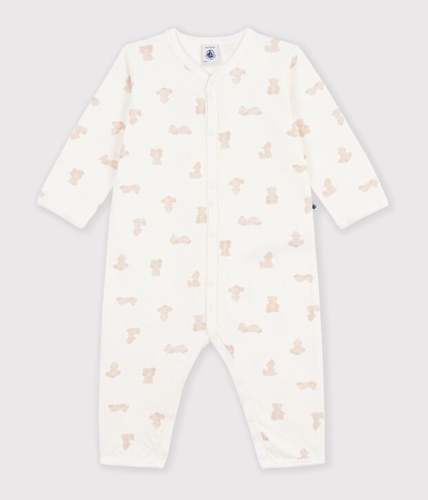 Pijama sin pies de t&uacute;bico con estampado de ositos para beb&eacute; blanco/BRUN