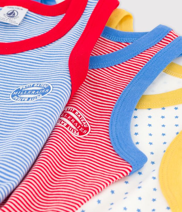 Juego de 3 camisetas de tirantes milrayas de algod&oacute;n org&aacute;nico de ni&ntilde;o multicolor