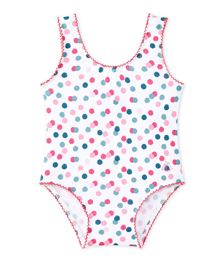 ba&ntilde;ador de ni&ntilde;a estampado blanco/multicolor