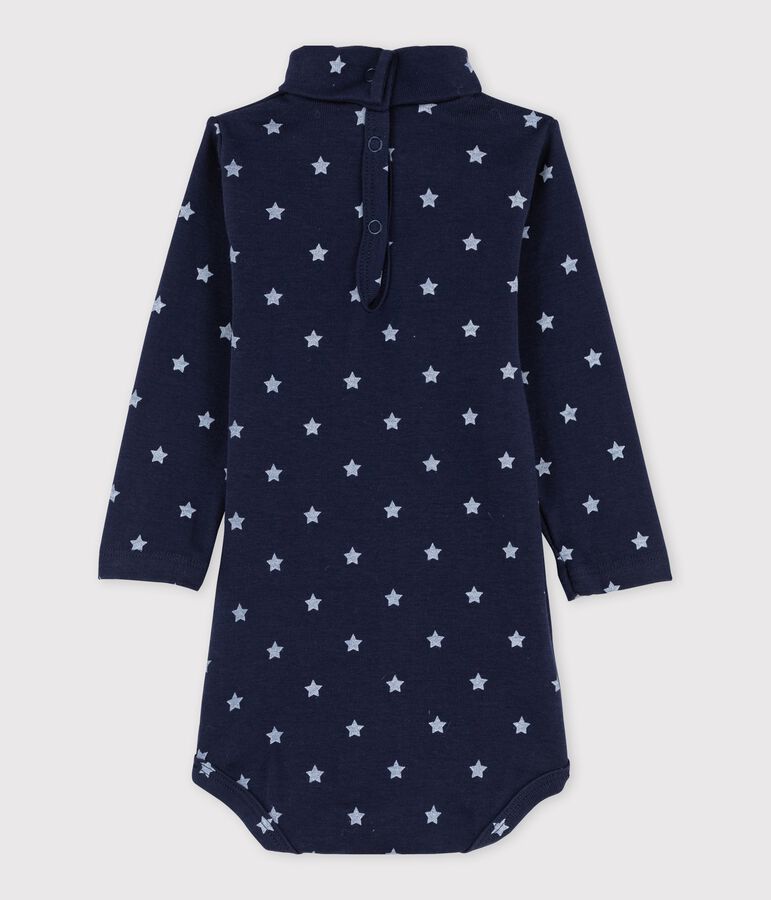 Body de manga larga con cuello redondo para beb&eacute; unisex azul/blanco