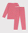 Pijama infantil de terciopelo a rayas rojo AURORA/ MARSHMALLOW