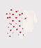 Conjunto de 3 piezas a rayas de algodón de bebé blanco MARSHMALLOW/rojo TERKUIT