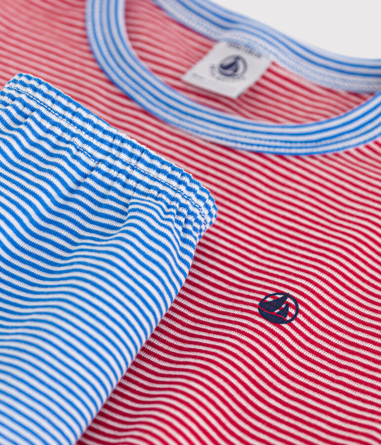 Pijama corto infantil a rayas de algod&oacute;n CORRIDA/ MULTICO