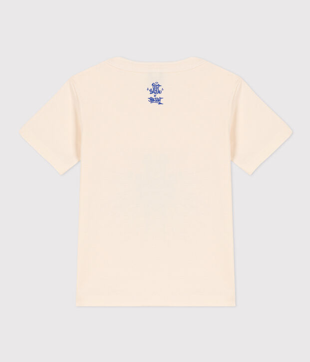 Camiseta de algod&oacute;n de manga corta para ni&ntilde;o crudo/multicolor