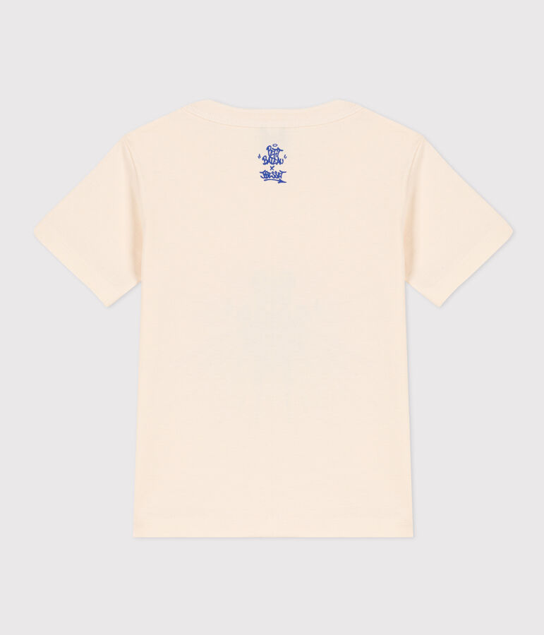 Camiseta de algod&oacute;n de manga corta para ni&ntilde;o crudo/multicolor