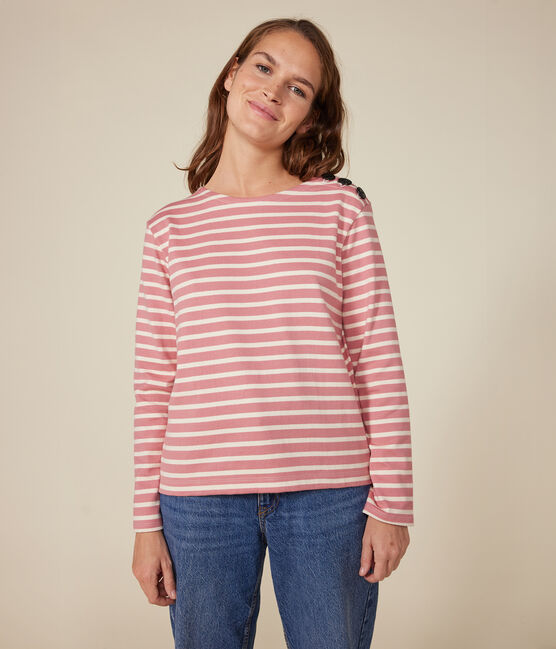 Marinera de algodón con botones para mujer rosa ROSEWOOD/ AVALANCHE