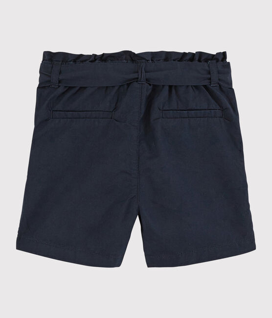 Pantalón corto de sarga de niña azul SMOKING