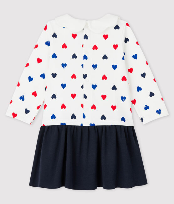 Vestido de manga larga para bebé niña blanco MARSHMALLOW/blanco MULTICO