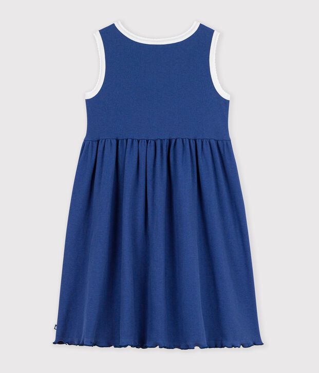 Vestido infantil liso de algod&oacute;n sin mangas CREPUSCULE