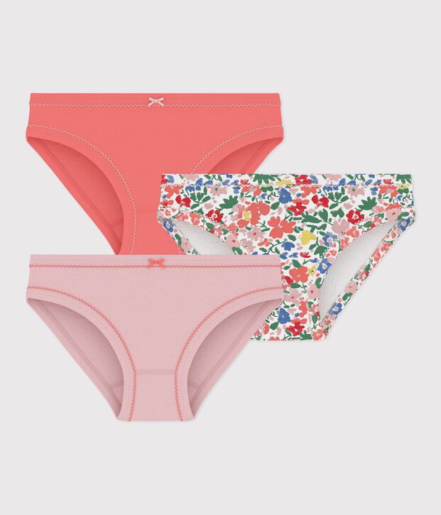 Juego de braguitas infantiles de algod&oacute;n con flores multicolor
