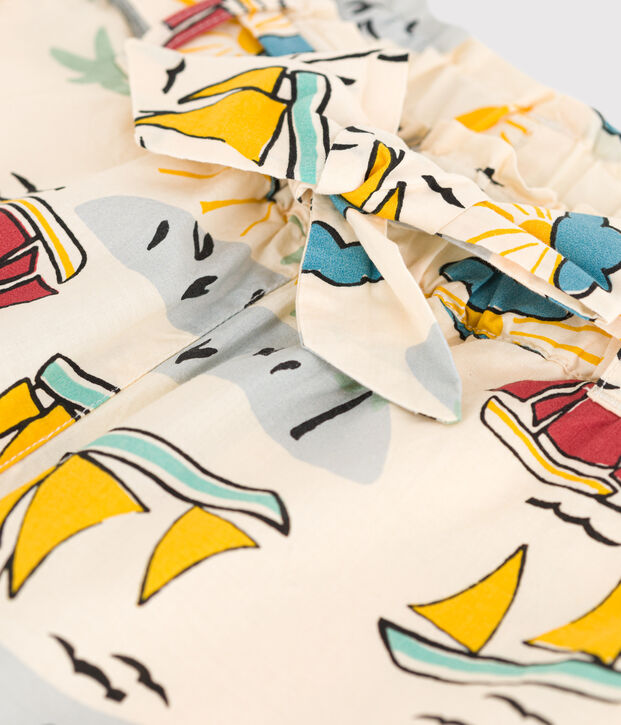 Shorts estampados de popelina para ni&ntilde;a crudo/multicolor