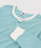 Pijama a rayas de niña/niño algodón y lyocell azul MIROIR/blanco MARSHMALLOW