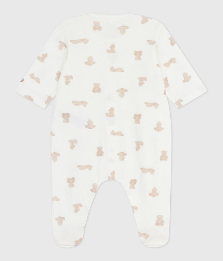 Pijama de t&uacute;bico estampado para beb&eacute; blanco/BRUN