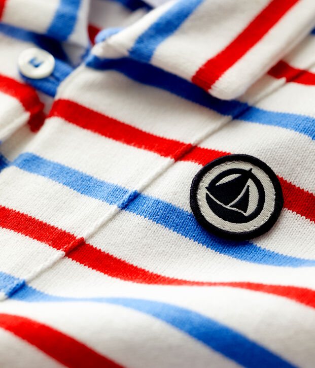 Mono corto de jersey grueso de beb&eacute; blanco/multicolor