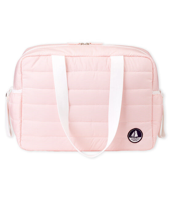 Bolsa de cambiador de poliéster acolchado. rosa ROSAKO/blanco MARSHMALLOW