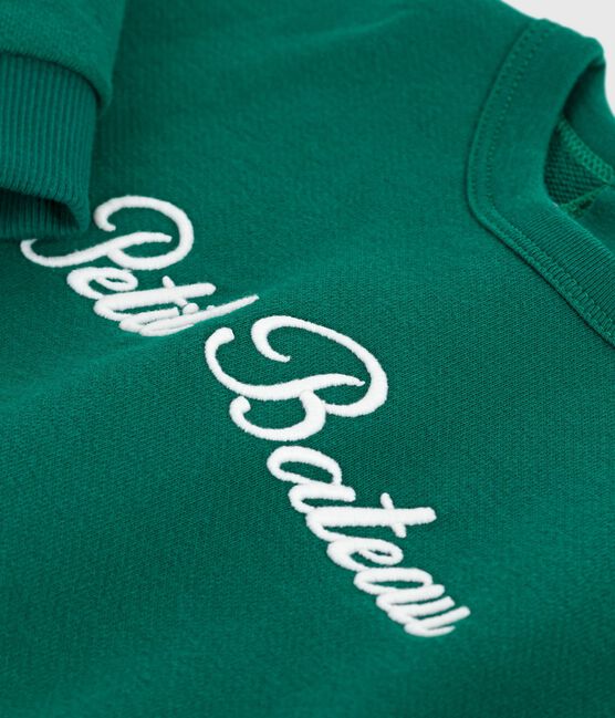 Sudadera de algodón con bordado Petit Bateau para bebé verde EVERGREEN