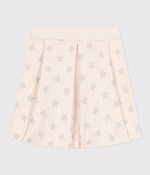 Falda estampada de t&uacute;bico de ni&ntilde;a crudo/gris