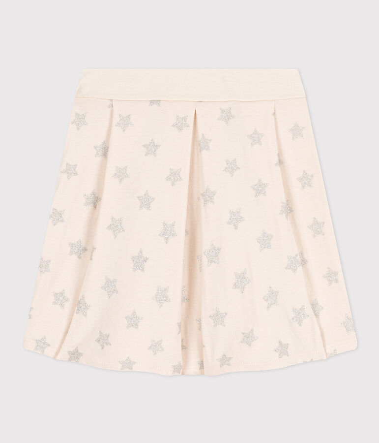 Falda estampada de t&uacute;bico de ni&ntilde;a crudo/gris