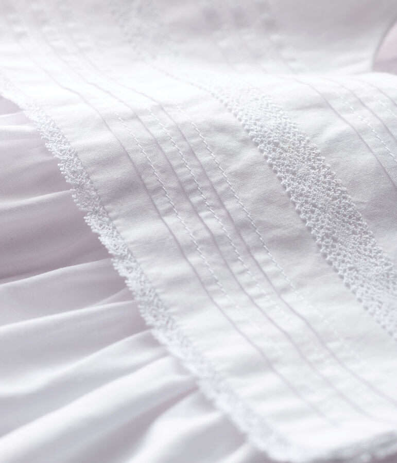 Vestido de celebraci&oacute;n sin mangas de popelina de beb&eacute; ni&ntilde;a blanco ECUME