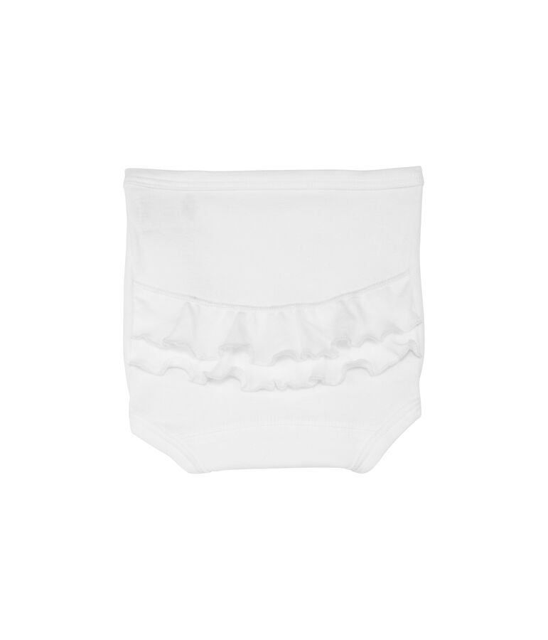 Baby plain cotton gathered pants blanco Ecume