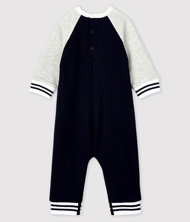Buzo largo con para beb&eacute; ni&ntilde;o azul/gris