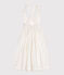 Vestido infantil largo de tirantes de algodón liso blanco ECUME