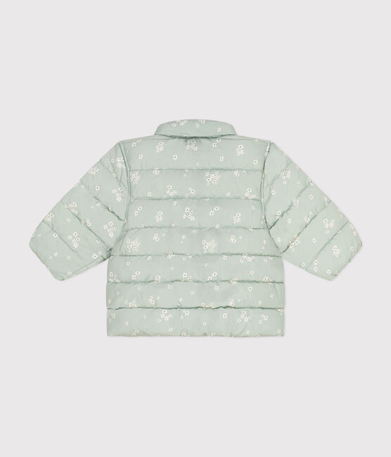 Plumífero estampado con capucha plegable para bebé verde HERBIER/blanco MULTICO