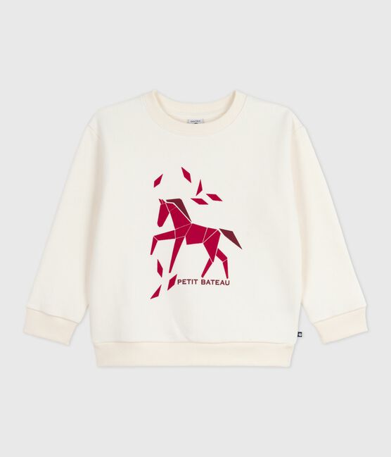 Sudadera infantil de algodón con estampado crudo MILK