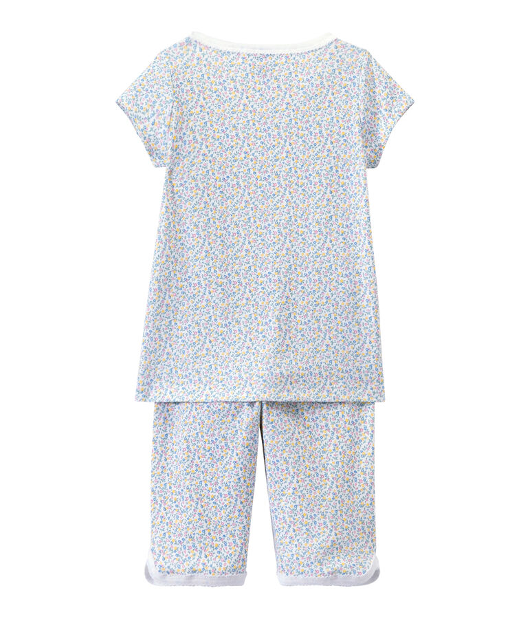 Pijama corto estampado para ni&ntilde;a blanco ECUME/blanco MULTICO