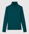Camiseta de cuello alto emblemática de algodón de mujer verde PINEDE