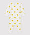 Pelele sin pies de bebé con corazones amarillos de algodón orgánico blanco MARSHMALLOW/blanco MULTICO