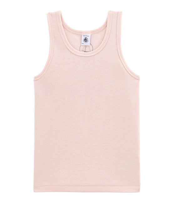 Camiseta sin mangas en lana y algodón rosa JOLI