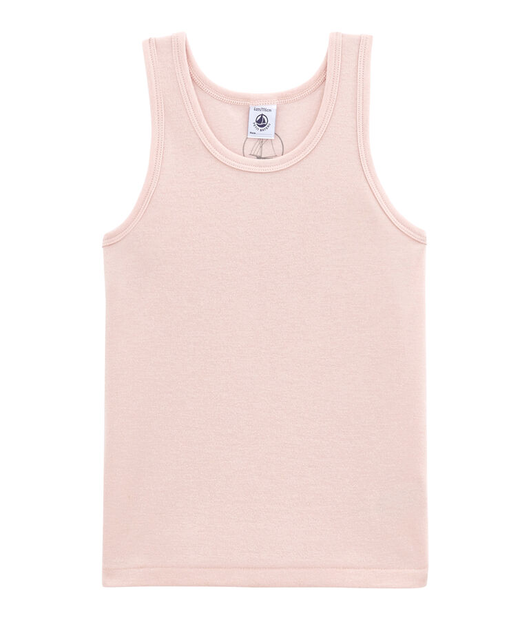 Camiseta sin mangas en lana y algod&oacute;n rosa JOLI