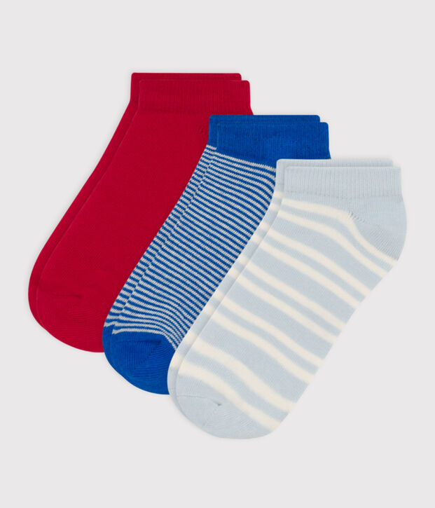 Juego de 3 pares de calcetines de punto de algod&oacute;n con rayas para ni&ntilde;os multicolor