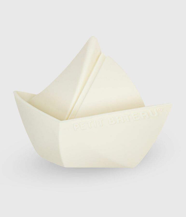 Barco de juguete de silicona para el ba&ntilde;o para beb&eacute; blanco MARSHMALLOW