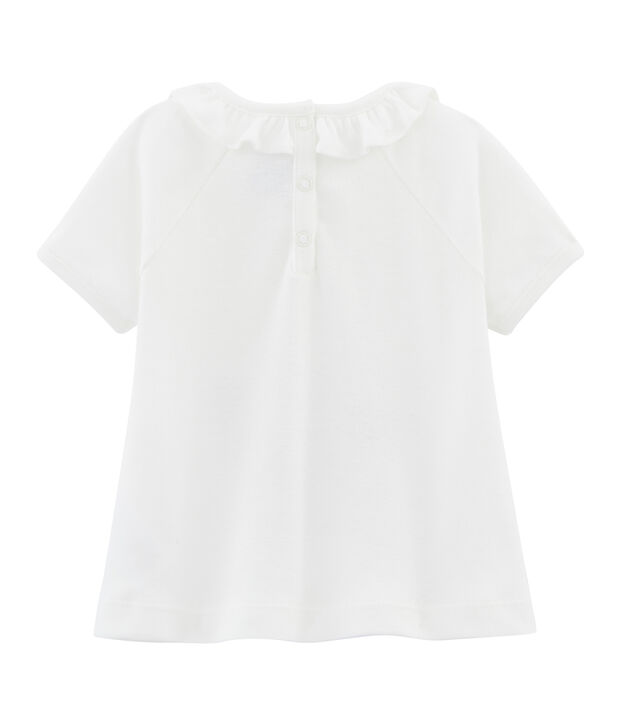 Camiseta lisa para beb&eacute; ni&ntilde;a blanco/multicolor