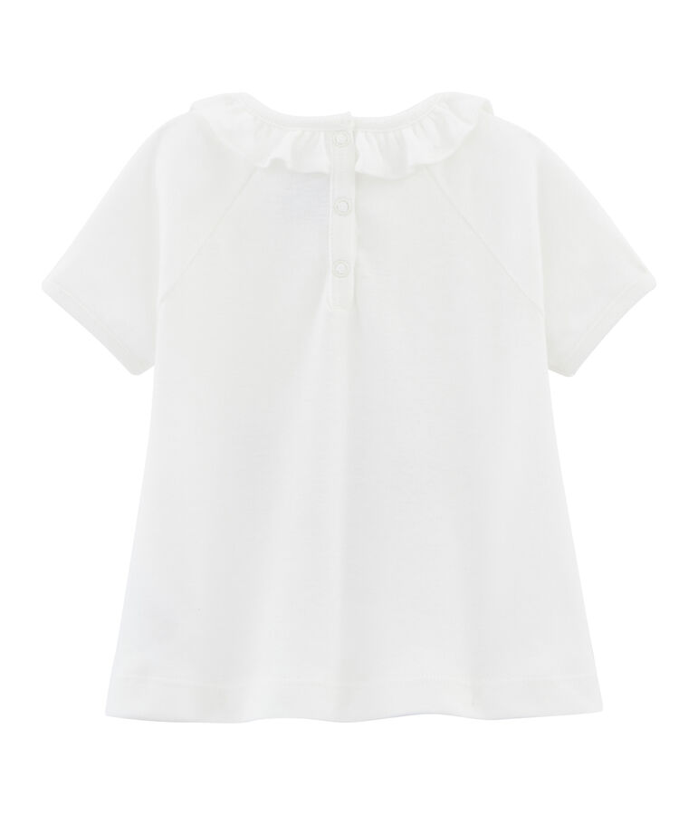 Camiseta lisa para beb&eacute; ni&ntilde;a blanco MARSHMALLOW/blanco MULTICO