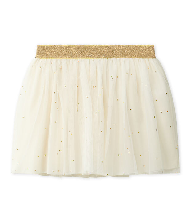 Falda de tul para ni&ntilde;a blanco/amarillo