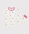 Pijama infantil de algodón de manga corta y pierna larga con estampado blanco MARSHMALLOW/blanco MULTICO