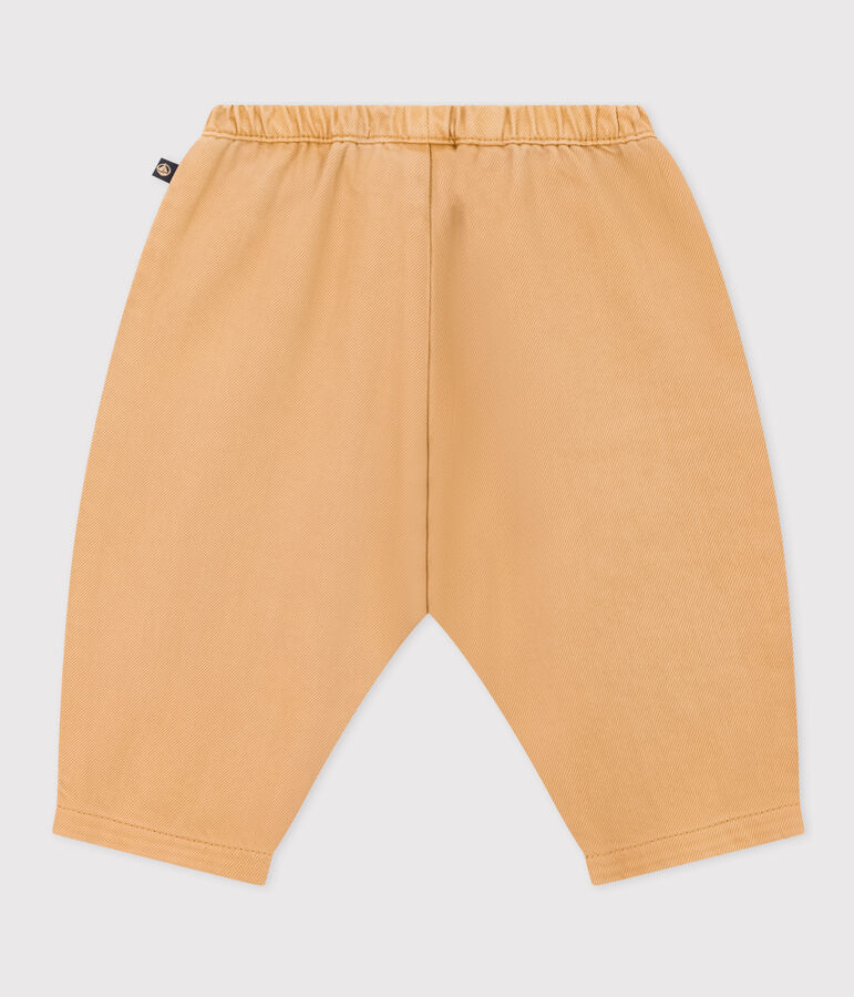 Pantal&oacute;n de tejido vaquero de color para beb&eacute; beige