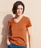 Camiseta RECTA con cuello de pico de algodón orgánico de mujer marron ECUREUIL