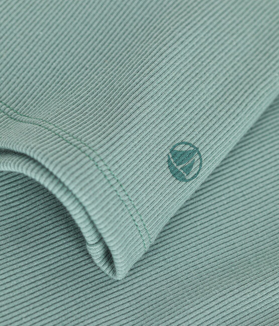 Camiseta Iconique de cuello vuelto de punto 2x2 para mujer verde PAUL