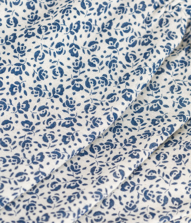 Pantal&oacute;n estampado de gasa de algod&oacute;n para beb&eacute; crudo/azul