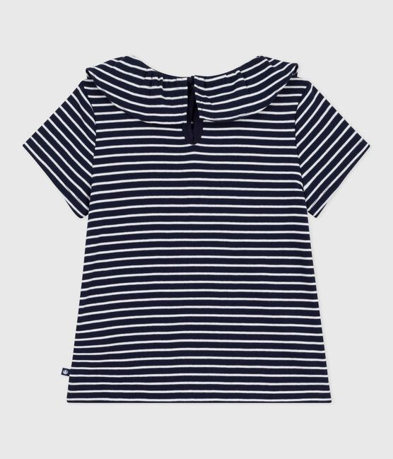 Camiseta infantil de manga corta a rayas azul SMOKING/blanco MARSHMALLOW