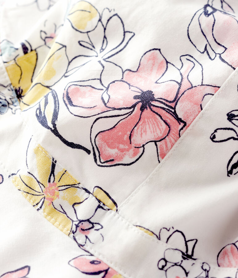 Capelina de popelina de ni&ntilde;a blanco/multicolor