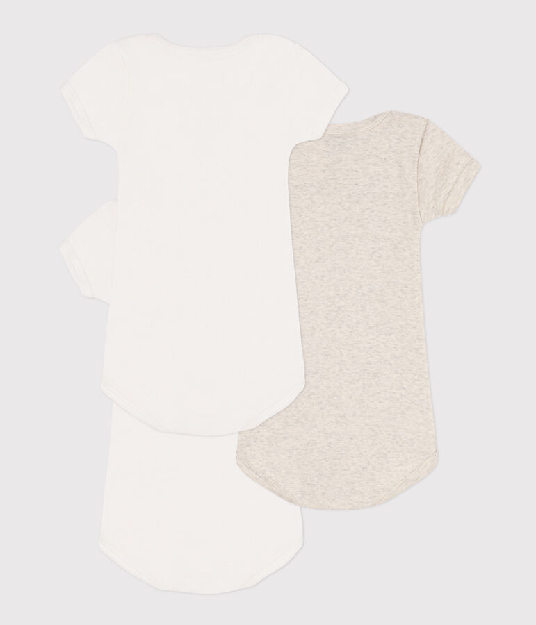 Juego de 3 bodis de manga corta de algod&oacute;n con inscripci&oacute;n globetrotteur variante 1