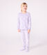 Pijama infantil de terciopelo con estampado de corazones